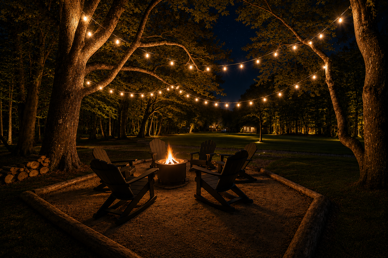 Fire pit beside Pickwick Lake