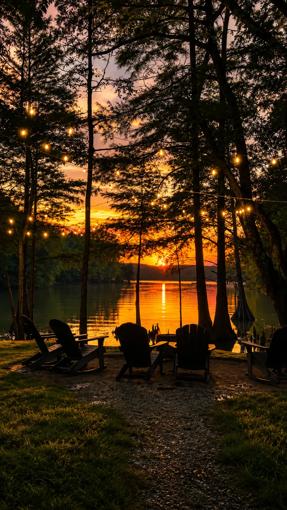 Sunset seating by Pickwick Lake